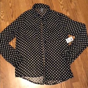 Sheer polka dot blouse